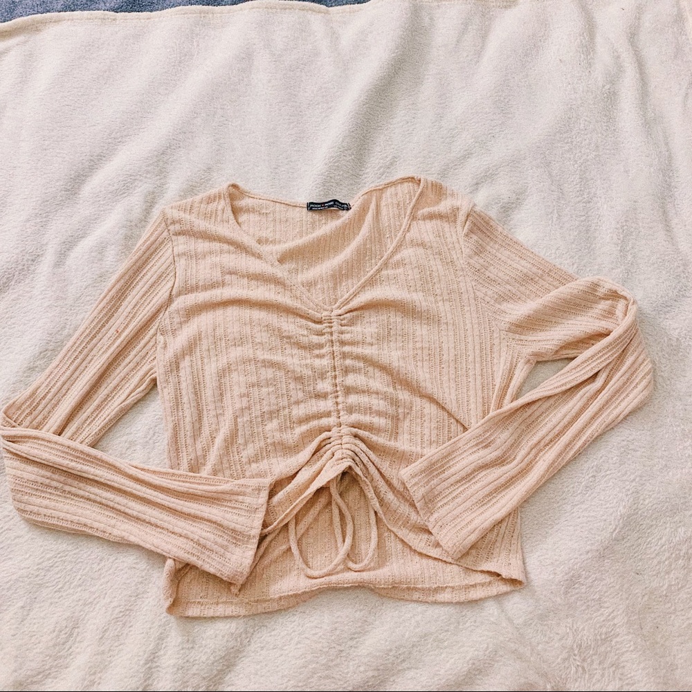 Long sleeve drawstring top